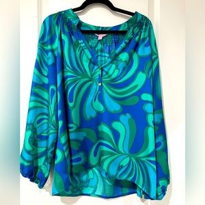 Lilly Pulitzer Retro Floral Elsa Top Size XL
